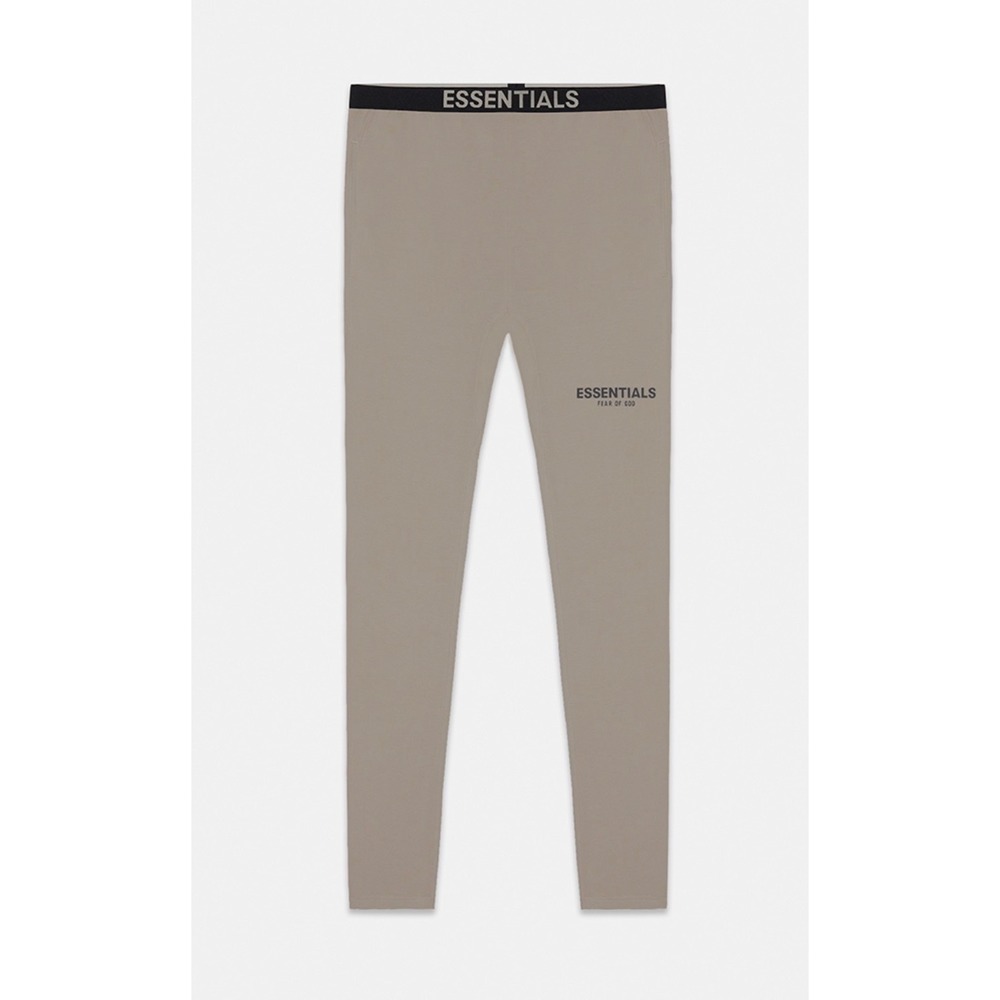 Fear of God Essentials Women Leggings XXS Taupe Tan Elastic Logo Waistband